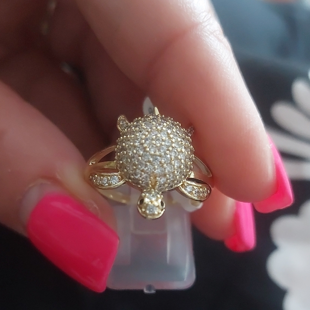 Tremendous Turtle 18kt gold plated Ring - Picture 5 of 7